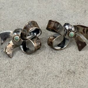 Elegant Silver Bow Earrings